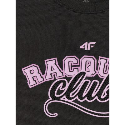 6. T-shirt oversize z nadrukiem dziewczęcy 4F 4FJRAW26TTSHF4242-20S