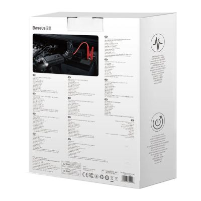 6. Baseus powerbank Power Starter Jump Starter urządzenie rozruchowe booster 10000mAh 12V (1000A / 500A) + kable krokodylki czarny (CGNL020101)