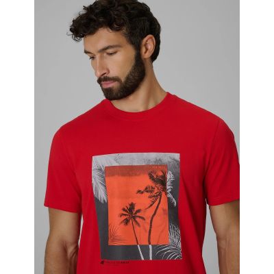 3. T-shirt regular z nadrukiem męski 4F 4FWSS26TTSHM3034-62S