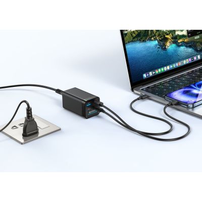 4. eSTUFF ES635200 ładowarka do urządzeń przenośnych Laptop Czarny Prąd przemienny Szybkie ładowanie Wewnętrzna