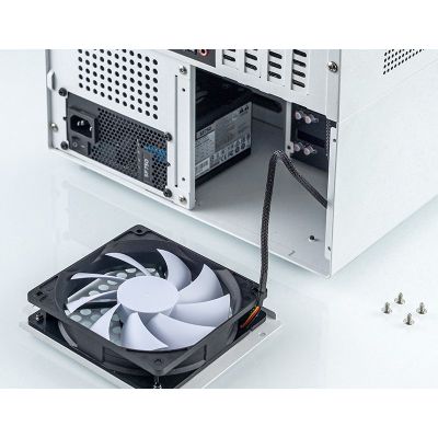 26. Jonsbo N4 WHITE zabezpieczenia & uchwyty komputerów Micro Tower Biały
