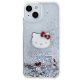3. Etui Hello Kitty Liquid Glitter Charms Kitty Head na iPhone 14 - srebrne