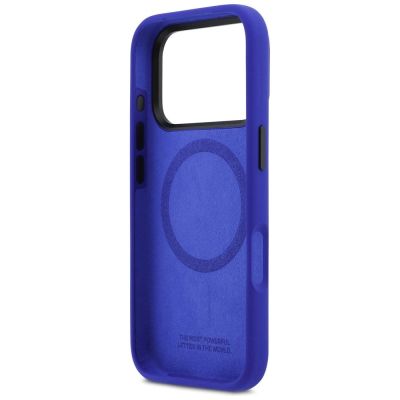 7. Etui BMW M Silicon Vertical Logo MagSafe na iPhone 17 Pro - granatowe