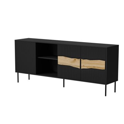 2. Komoda INSERTO 3D1W 190x40x80 czarny + LED