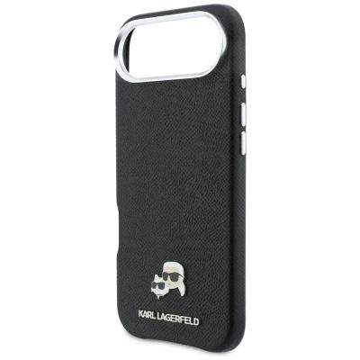 6. Etui Karl Lagerfeld Karl & Choupette Head Pins Saffiano MagSafe na iPhone Air - czarne