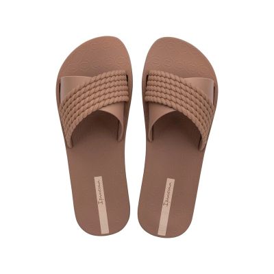 2. Ipanema buty klapki damskie Street II modne wygodne brązowe laczki