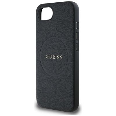 6. Etui Guess PU Grained Classic Logo z MagSafe na iPhone 16e - czarne