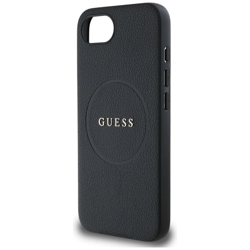 6. Etui Guess PU Grained Classic Logo z MagSafe na iPhone 16e - czarne