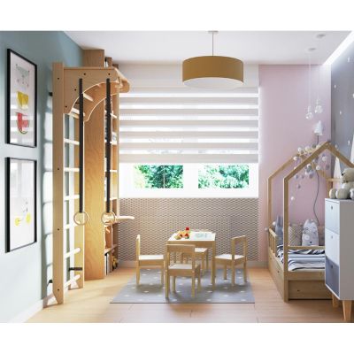 19. DRABINKA Z DREWNIANYM DRĄŻKIEM I AKCESORIAMI BENCHK 112+A204