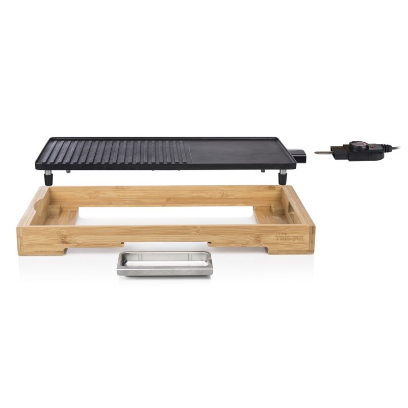 4. Tristar BP-2641 grill Gril Blad Prąd elektryczny Bambusowy, Czarny 2200 W