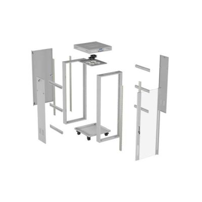 7. LANBERG SZAFA INSTALACYJNA RACK STOJĄCA 19" 32U 600X600 SZARA DRZWI PRZESZKLONE LCD (FLAT PACK) V2