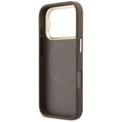 7. Etui Guess 4G PU Triangle Logo & Stand Camera Magsafe na iPhone 18 Pro Max / 17 Pro Max - brązowe