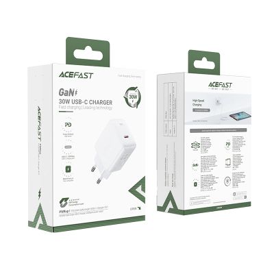 5. Acefast ładowarka sieciowa GaN USB Typ C 30W, PD, QC 3.0, AFC, FCP biały (A21 white)