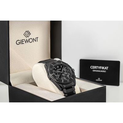 7. Zegarek Męski Giewont Chronograph Sapphire Czarno Tytanowy GW3970-B1