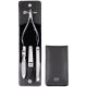 2. Zestaw podróżny ZWILLING Classic Inox 97438-004-0 – czarne skórzane etui 4 elementy - czarny