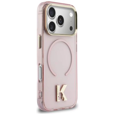 4. Etui Karl Lagerfeld IML K Head Logo MagSafe na iPhone 17 Pro - różowe
