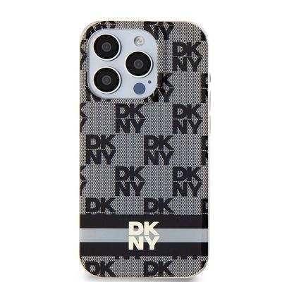 3. Etui DKNY IML Checkered Mono Pattern & Printed Stripes MagSafe na iPhone 14 Pro Max - czarne