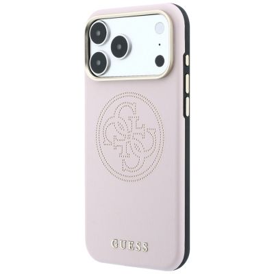 2. Etui Guess Perforated 4G Gold Logo Magsafe na iPhone 17 Pro / 18 Pro - różowe