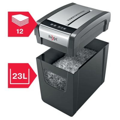 7. Rexel Niszczarka Momentum X312-SL Slimline, 12 kartek, 23 l kosz
