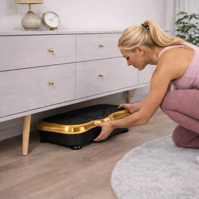11. Extralink Moonwalk SpinMove Złoty | Platofrma Wibracyjna do Ćwiczeń Fitness | 200W