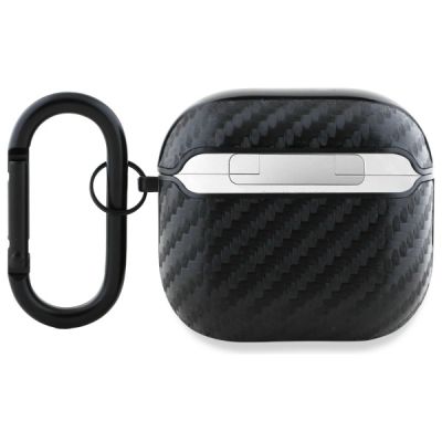 2. Etui BMW Carbon Double Metal Logo na AirPods 4 - czarne