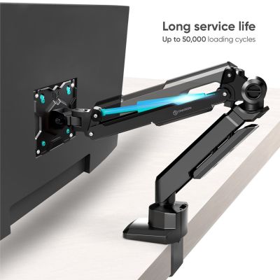13. ONKRON G90-B Uchwyt biurkowy obrotowo-nachylny do monitora 13"-34" maks 10 kg, z obracaniem, czarny