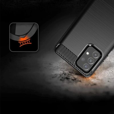 2. Carbon Case elastyczne etui pokrowiec Samsung Galaxy A72 4G czarny