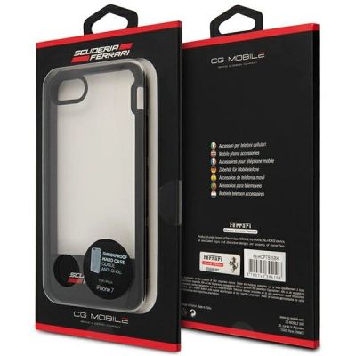 8. Etui Ferrari Racing Shield na iPhone 7 / 8 / SE 2020 / SE 2022  - półprzezroczyste