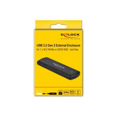 6. DeLOCK Obudowa zewnętrzna USB Type-C na M.2 NVMe PCIe lub SATA SSD - Beznarzędziowa