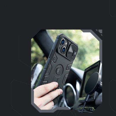 12. Nillkin CamShield Armor Pro Magnetic Case etui iPhone 14 Plus magnetyczny pokrowiec MagSafe z osłoną na aparat niebieskie