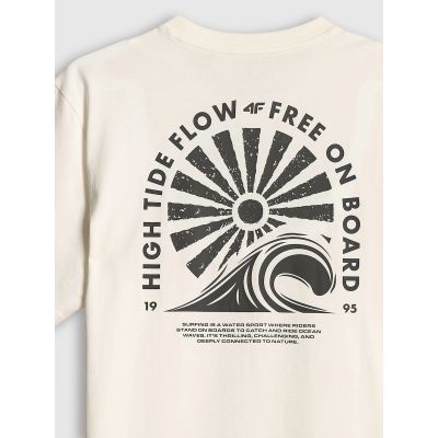 7. T-shirt relaxed z nadrukiem męski 4F 4FRSS26TTSHM4296-11S