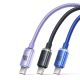 16. Baseus Crystal Shine Series kabel przewód USB do szybkiego ładowania i transferu danych USB Typ A - USB Typ C 100W 2m fioletowy (CAJY000505)