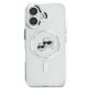 3. Etui Karl Lagerfeld IML Metal Karl&Choupette Head MagSafe na iPhone 16 - białe