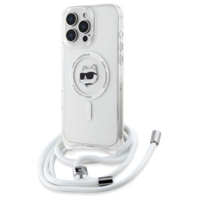 Etui Karl Lagerfeld IML Choupette Head & Cord Magsafe na iPhone 16 Pro Max - przezroczyste