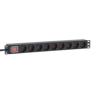2. Intellinet 715133 rozdzielacz zasilania PDU 9 x gniazdo sieciowe 1U Czarny