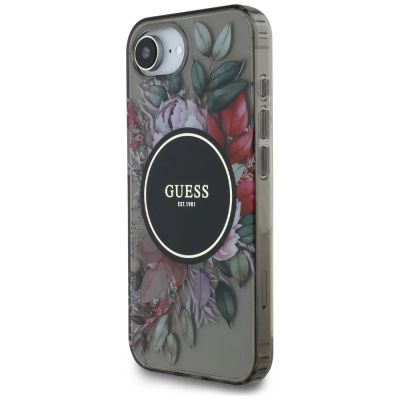 2. Etui Guess IML Flowers MagSafe na iPhone 16e - czarne