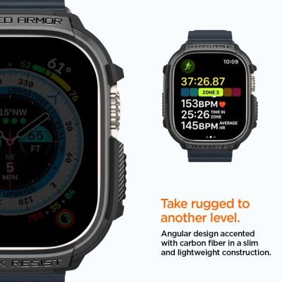 23. Etui Spigen Rugged Armor na Apple Watch Ultra (49 mm) - czarny mat