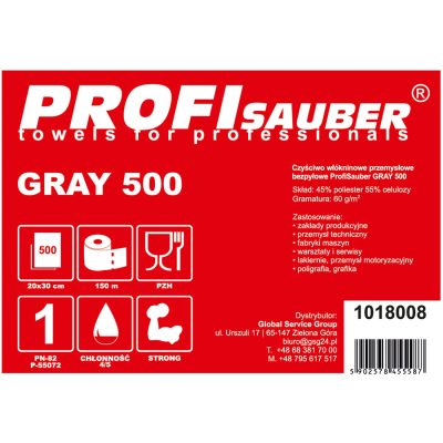 4. Czyściwo włókninowe przemysłowe szare ProfiSauber GRAY 500