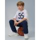 T-shirt loose z nadrukiem chłopięcy 4F 4FJRSS26TTSHM3786-10S