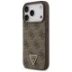 2. Etui Guess Leather 4G Triangle Strass MagSafe na iPhone 18 Pro / 17 Pro - brązowe