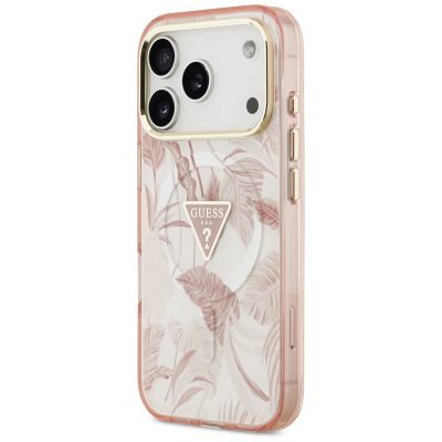 2. Etui Guess Jungle Tonal Triangle MagSafe do iPhone 17 Pro Max - różowe