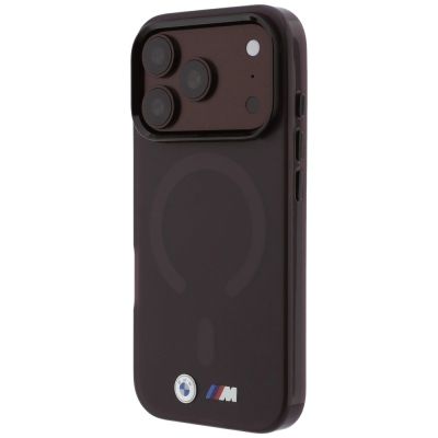2. Etui BMW M IML Frosted Metal Logo & Trims MagSafe na iPhone 17 Pro / 18 Pro - bordowe