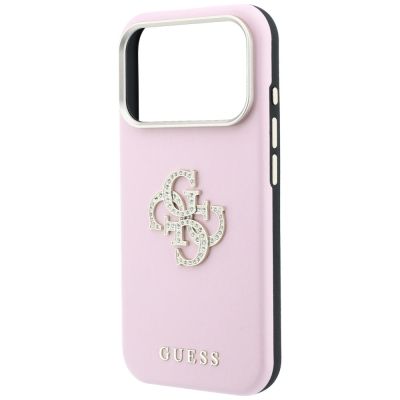 6. Etui Guess Smooth & Big Strass Logo na iPhone 18 Pro Max / 17 Pro Max - różowe