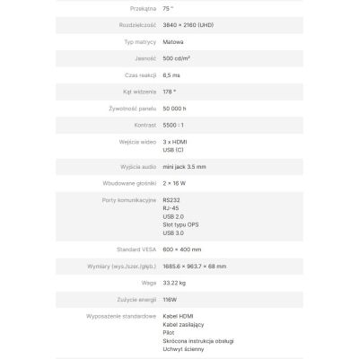 6. AVTEK MONITOR INFORMACYJNY DS2 75"