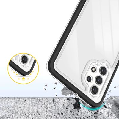 6. Clear 3in1 etui do Samsung Galaxy A32 5G żelowy pokrowiec z ramką czarny