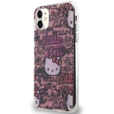 2. Etui Hello Kitty IML Tags Graffiti na iPhone 11 / Xr - różowe