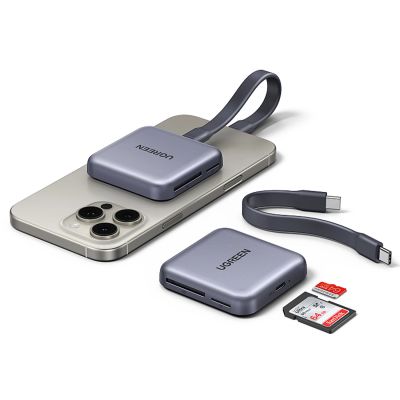 5. Czytnik kart pamięci Ugreen magnetyczny + ładowarka 100W PD 3w1 - szary