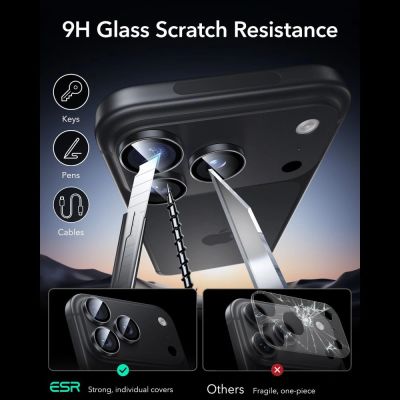 6. Szkło hartowane na aparat ESR Armorite Camera Protector 2-Pack na iPhone 18 Pro / 18 Pro Max - czarne
