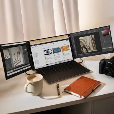 8. Mobile Pixels Trio 3 Pro - zestaw dwóch monitorów przenośnych 14,1" IPS LCD, 60Hz, 2240 × 1400p