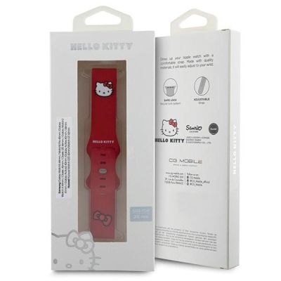 4. Pasek Hello Kitty Silicone Kitty Head uniwersalny 20mm - czerwony